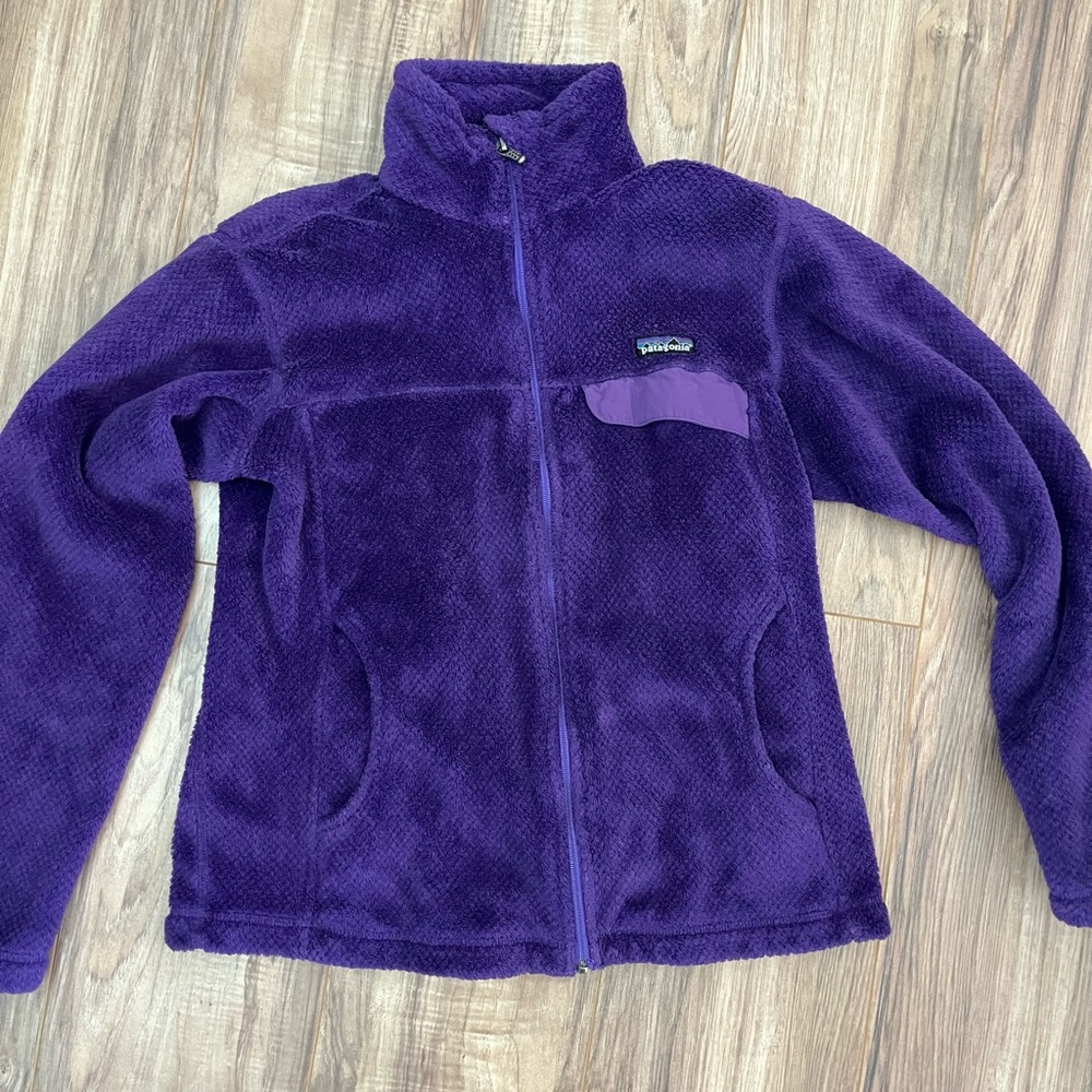 Patagonia purple full zip high-pile fleece
